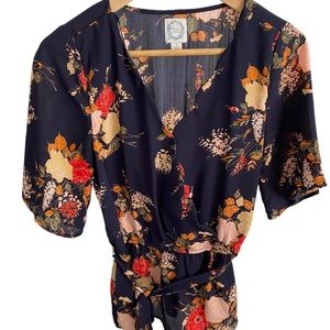 Francesca Collection- wrap top- wavy collar